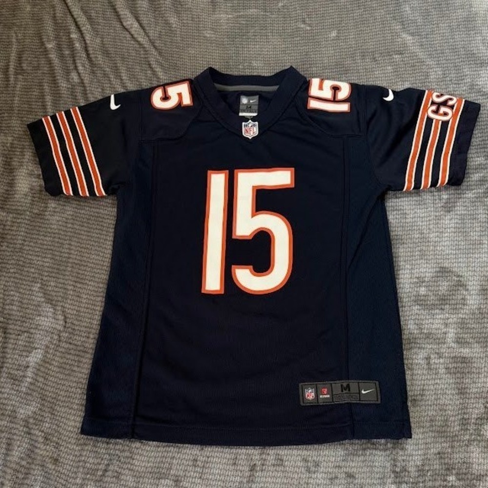 Nike Chicago Bears Brandon Marshall 15 NFL Jersey Navy Blue Youth Medium 10-12